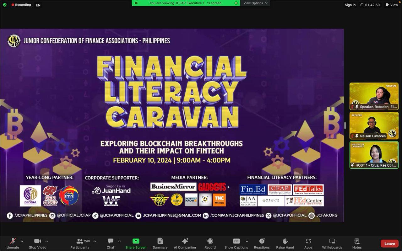 Blockchain for Decentralized Solutions at JCFAP Financial Literacy Caravan 2024